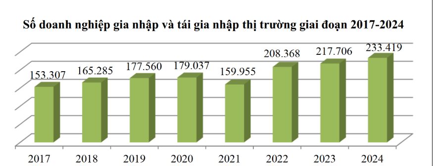 Gần 9.000 doanh nghiệp trở lại thị trường trong tháng 12/2024