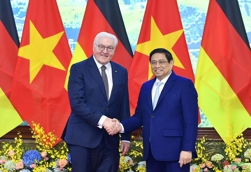Thủ tướng Phạm Minh Chính hội kiến Tổng thống Đức Frank-Walter Steinmeier 