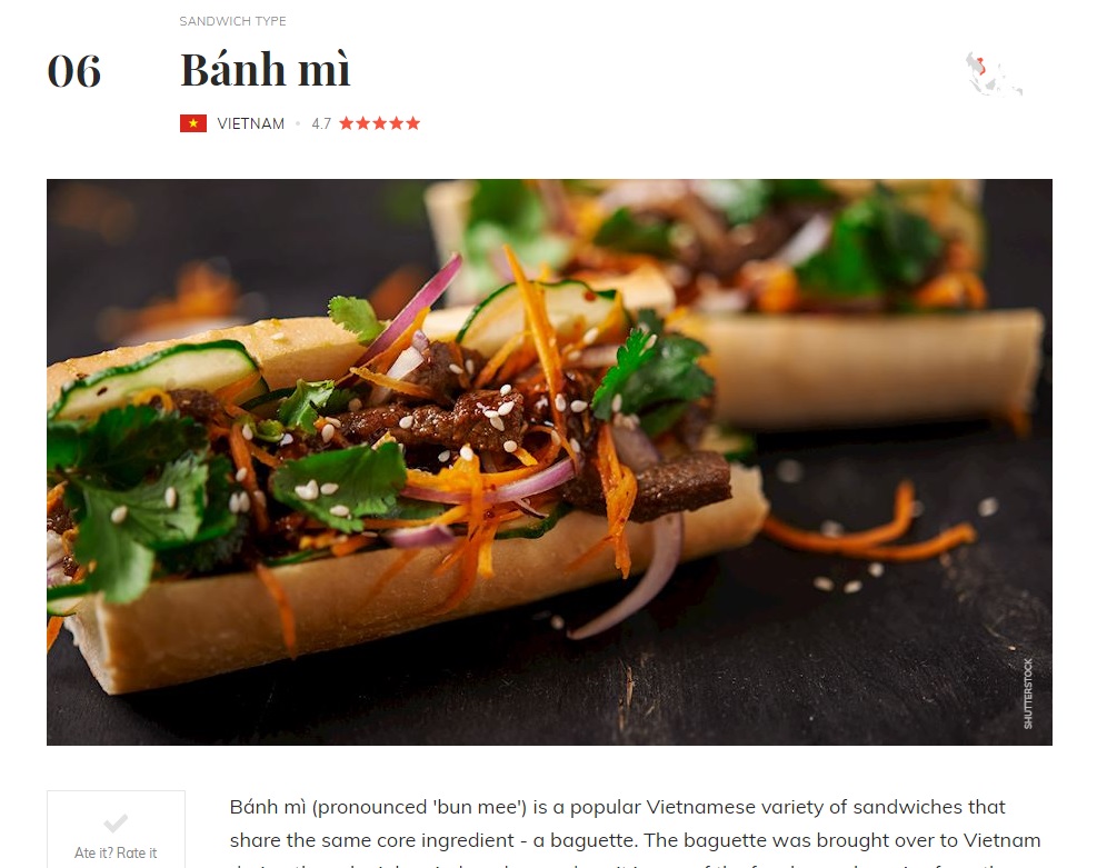 Bánh mì Việt Nam lọt Top 10 món ăn đường phố ngon nhất thế giới