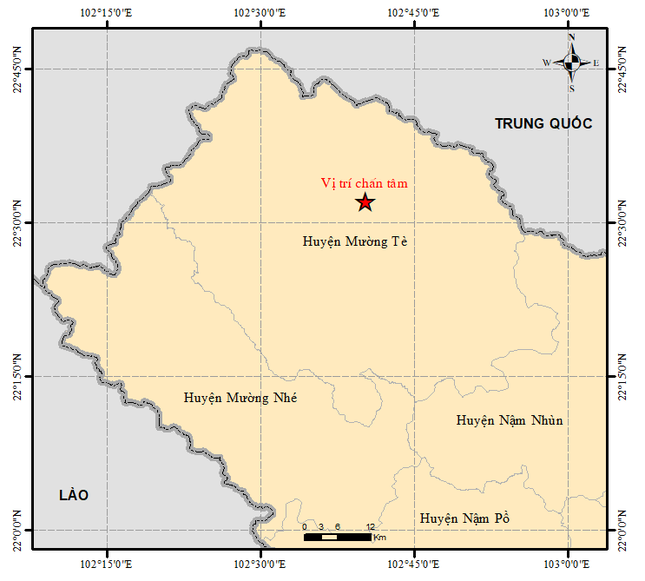 Lai Châu: Động đất 4,4 độ ở huyện Mường Tè 
