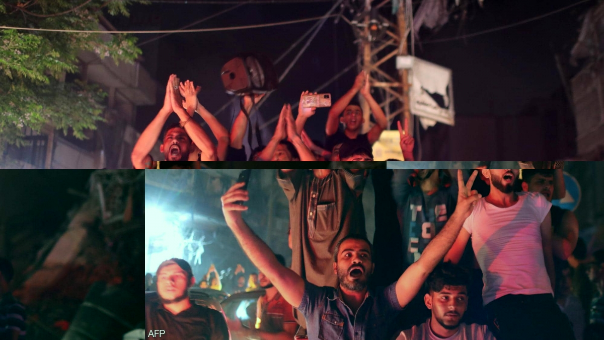 Người dân Palestine ăn mừng sau khi lệnh ngừng bắn có hiệu lực