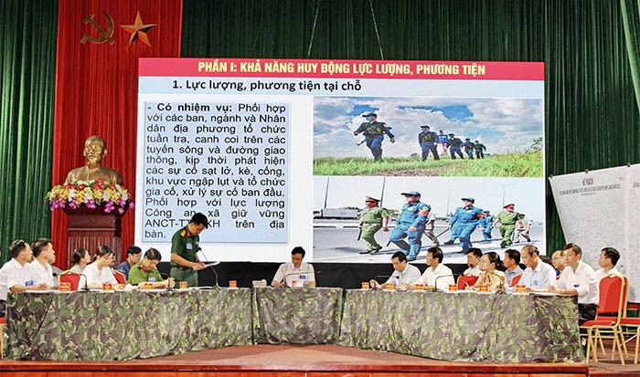 Huyện Ninh Giang diễn tập Phòng chống thiên tai và tìm kiếm cứu nạn năm 2023
