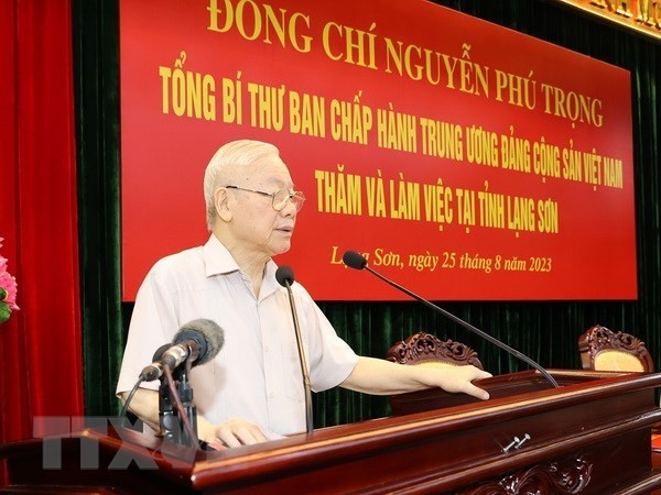 Tổng Bí thư Nguyễn Phú Trọng: Xây dựng Lạng Sơn ngày càng phát triển, giàu đẹp, văn minh 