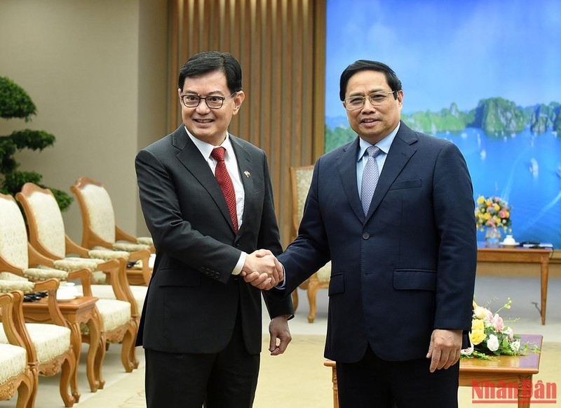 Thủ tướng Phạm Minh Chính tiếp Phó Thủ tướng Singapore Vương Thụy Kiệt