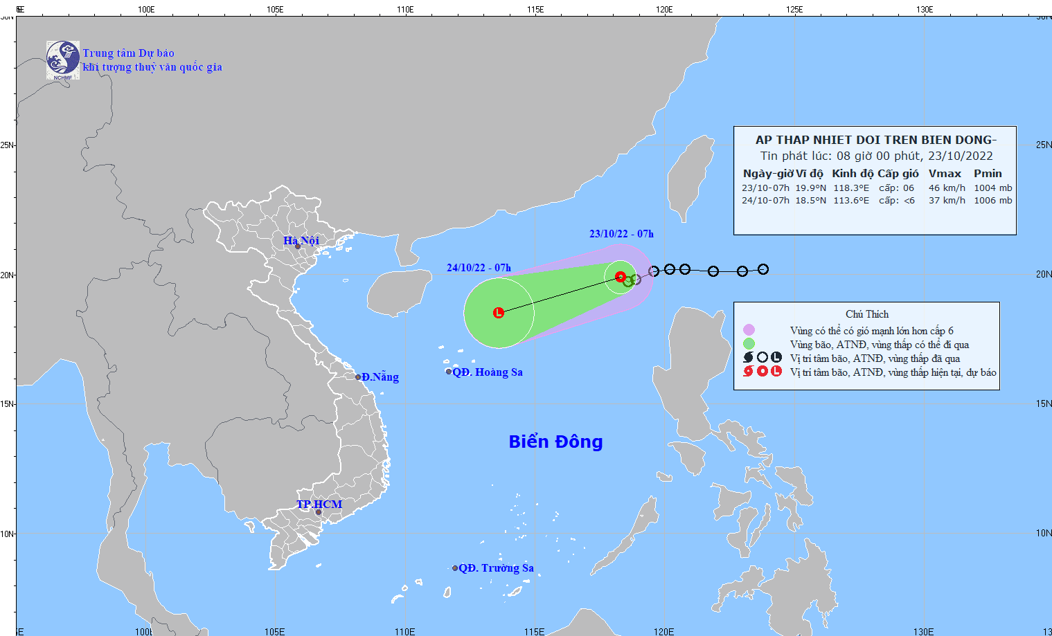 Áp thấp nhiệt đới suy yếu dần trên biển Đông  