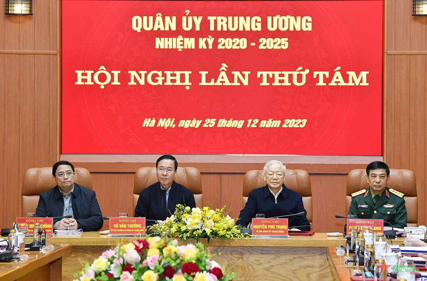 Tổng Bí thư Nguyễn Phú Trọng và các đồng chí lãnh đạo Đảng, Nhà nước dự Hội nghị Quân ủy Trung ương