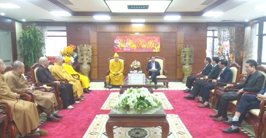 Bí thư Tỉnh ủy tiếp Ban trị sự Giáo hội Phật giáo tỉnh