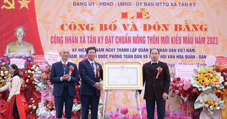 TÂN KỲ, XÃ ĐẦU TIÊN CỦA HUYỆN TỨ KỲ ĐẠT CHUẨN NÔNG THÔN MỚI KIỂU MẪU VỀ GIÁO DỤC 